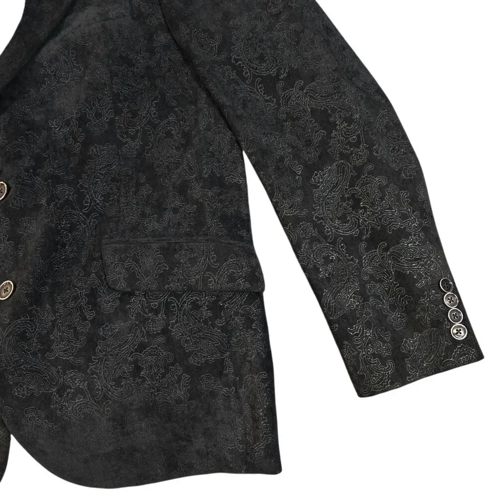 Robert Graham Blazer Mens Black Jaquard Paisley 2-Button Sport Coat Size 40